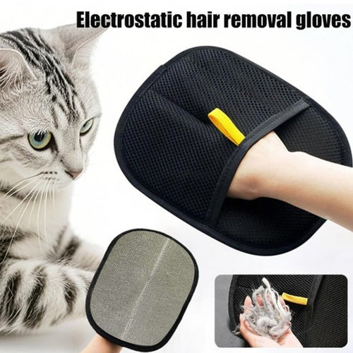 2X Electrostatic Pet Hair Removal Gloves Brush , Double-Sided Pet Grooming Glove