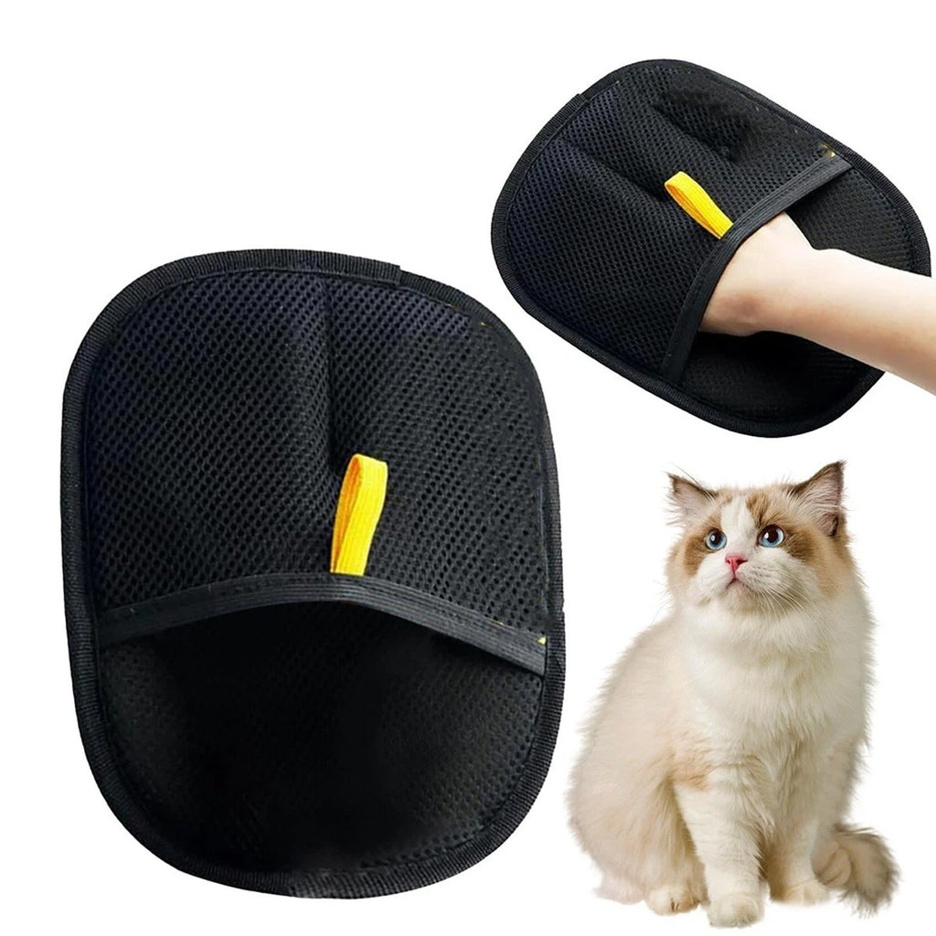 2X Electrostatic Pet Hair Removal Gloves Brush , Double-Sided Pet Grooming Glove