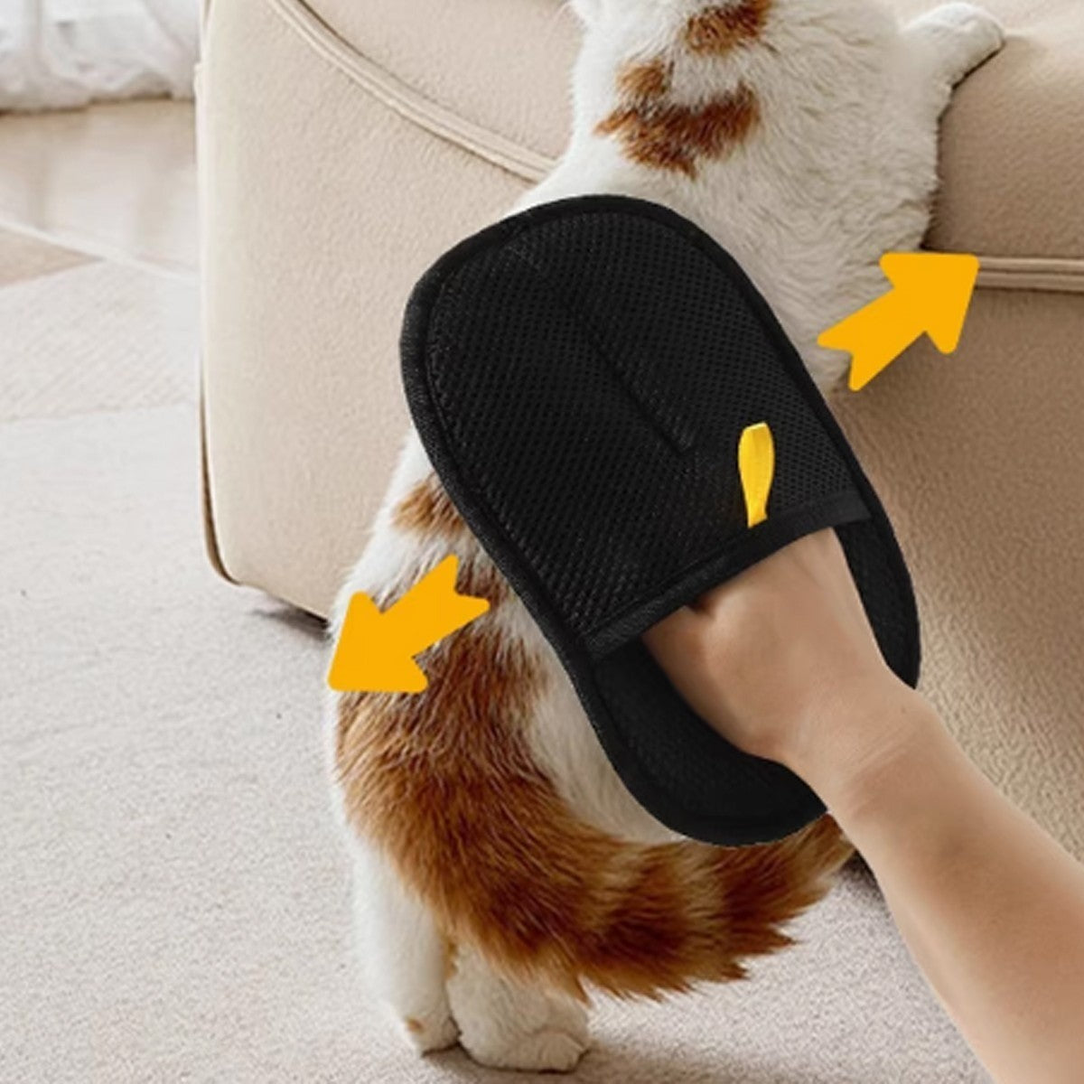 2X Electrostatic Pet Hair Removal Gloves Brush , Double-Sided Pet Grooming Glove