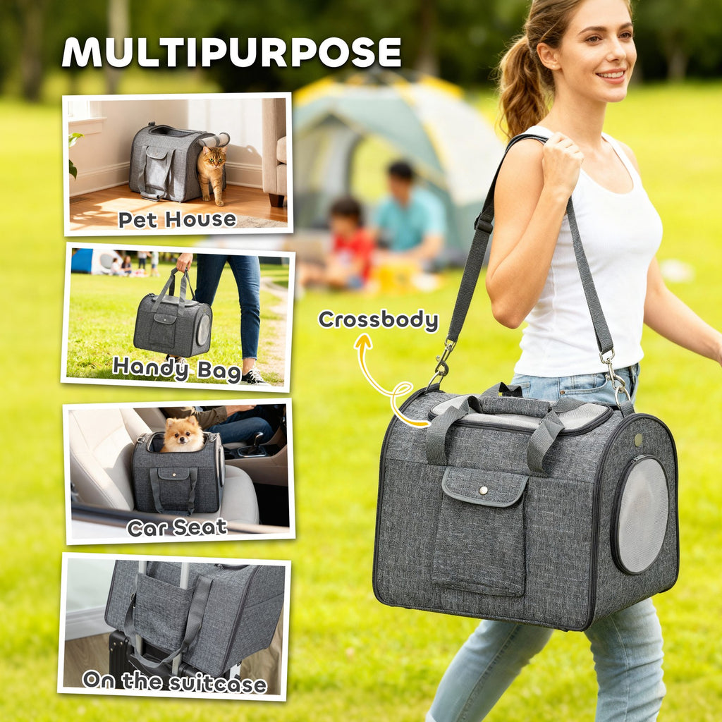 Foldable Cat Carrier Bag, Portable Pet Carrier for Small Pet up to 10Kg