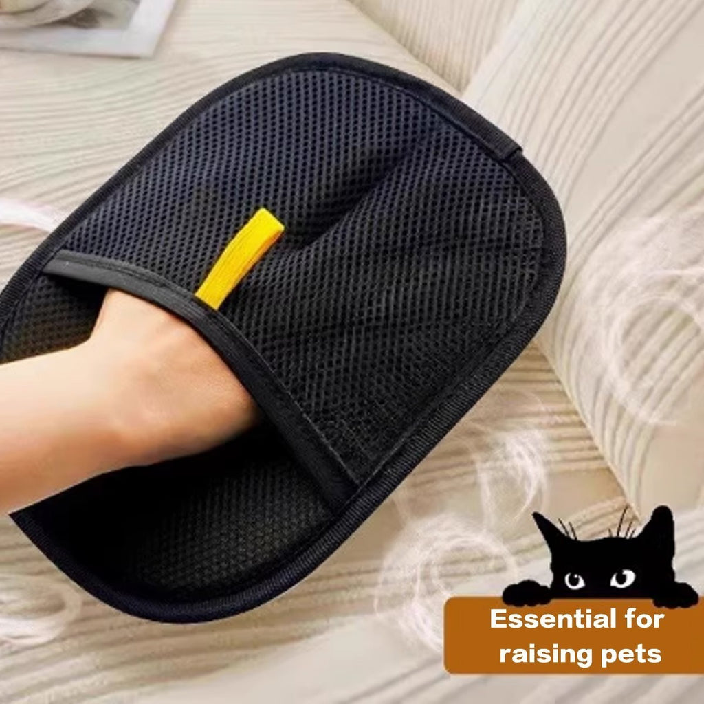 2X Electrostatic Pet Hair Removal Gloves Brush , Double-Sided Pet Grooming Glove