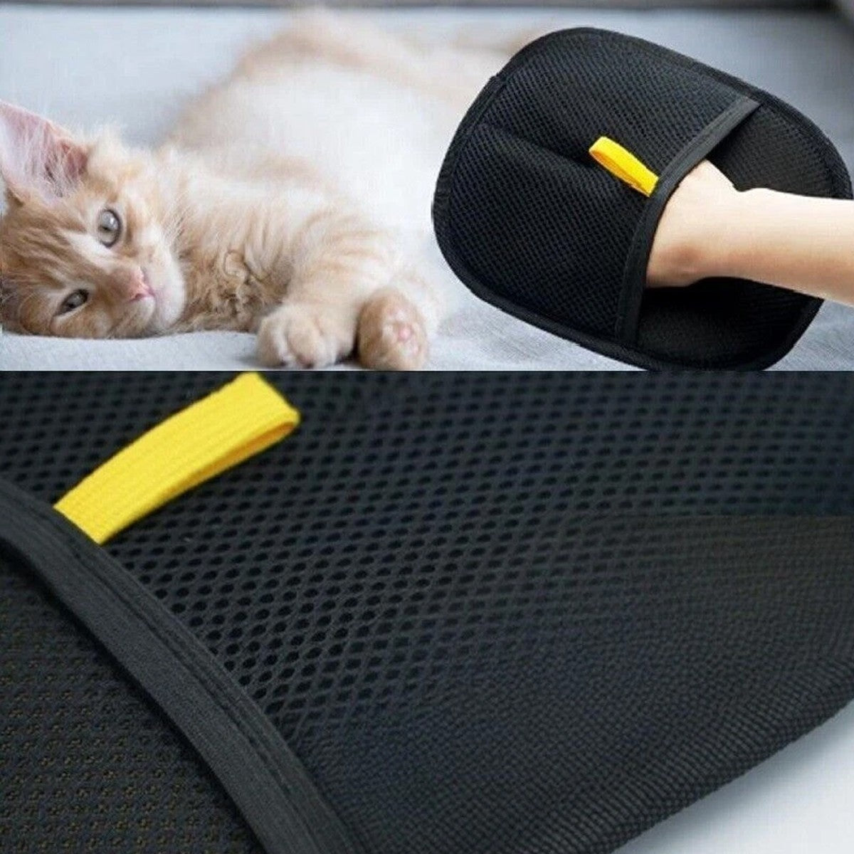 2X Electrostatic Pet Hair Removal Gloves Brush , Double-Sided Pet Grooming Glove
